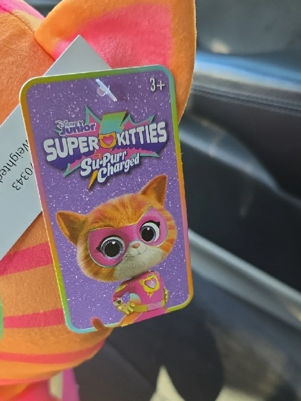 Disney Pink and Orange Superhero Cat Plush